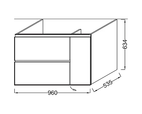 Приобрести Тумба черное дерево 96 см Jacob Delafon Soprano EB1331-E15 в магазине сантехники Santeh-Crystal.ru