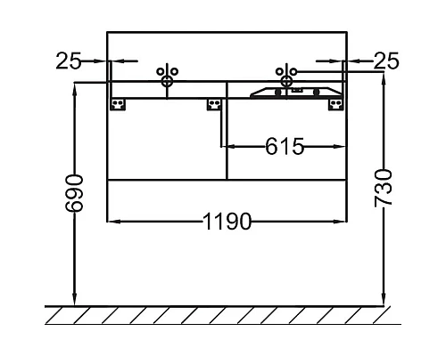Купить Тумба черный матовый 120 см 2 ящика Jacob Delafon Terrace EB1188-M61 в магазине сантехники Santeh-Crystal.ru