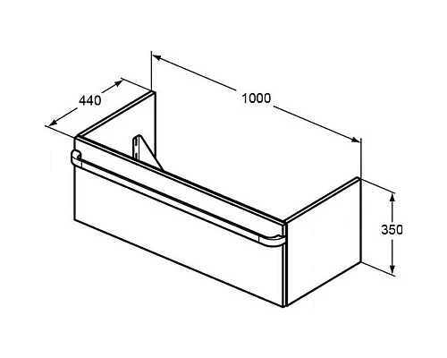 Купить Тумба белый глянец 100 см 1 ящик Ideal Standard Tonic II R4304WG в магазине сантехники Santeh-Crystal.ru
