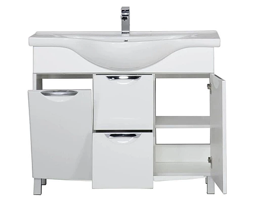 Заказать Тумба белый 100 см с бельевой корзиной Aquanet Асти 00178239 в магазине сантехники Santeh-Crystal.ru