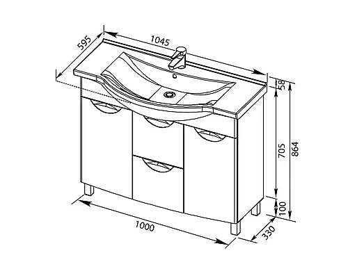 Заказать Тумба белый 100 см с бельевой корзиной Aquanet Асти 00178239 в магазине сантехники Santeh-Crystal.ru