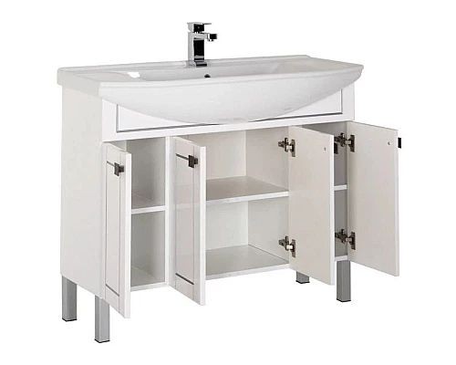 Приобрести Тумба белый/патина серебро 102,5 см Aquanet Честер 00182630 в магазине сантехники Santeh-Crystal.ru