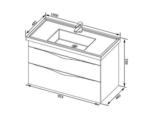 Купить Тумба бежевый 95,5 см Aquanet Эвора 00184023 в магазине сантехники Santeh-Crystal.ru