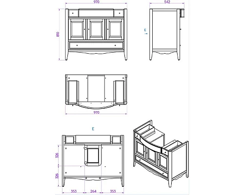 Приобрести Тумба с раковиной белый 105 см Tiffany World Veronica Nuova VER6105B+AR874BIx1KOMPLEKT в магазине сантехники Santeh-Crystal.ru