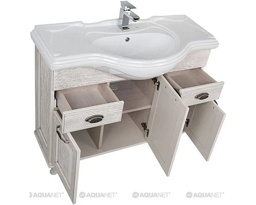 Купить Тумба жасмин/серебро 104,5 см Aquanet Тесса 00185808 в магазине сантехники Santeh-Crystal.ru