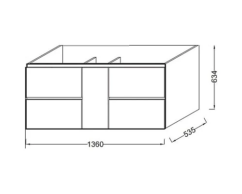 Купить Тумба белый 136 см Jacob Delafon Soprano EB1335-N18 в магазине сантехники Santeh-Crystal.ru