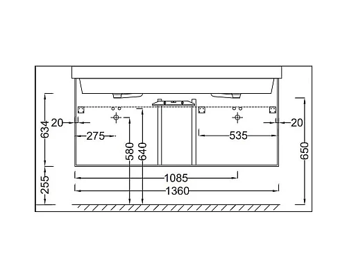Купить Тумба белый 136 см Jacob Delafon Soprano EB1335-N18 в магазине сантехники Santeh-Crystal.ru