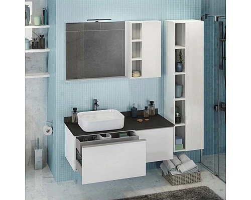 Заказать Тумба с раковиной белый глянец 120 см Comforty Милан 0000004023 в магазине сантехники Santeh-Crystal.ru