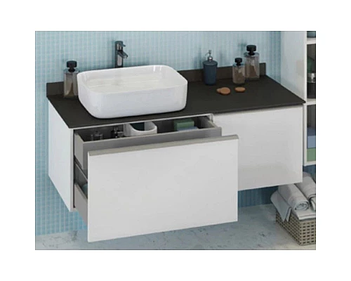 Заказать Тумба с раковиной белый глянец 120 см Comforty Милан 0000004023 в магазине сантехники Santeh-Crystal.ru