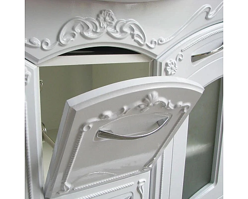 Приобрести Тумба с раковиной белый глянец 96 см Atoll Мастер и Маргарита в магазине сантехники Santeh-Crystal.ru