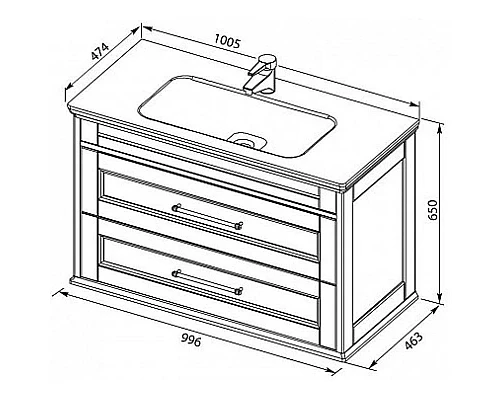 Купить Тумба белый ясень 99,6 см Aquanet Бостон 00206549 в магазине сантехники Santeh-Crystal.ru