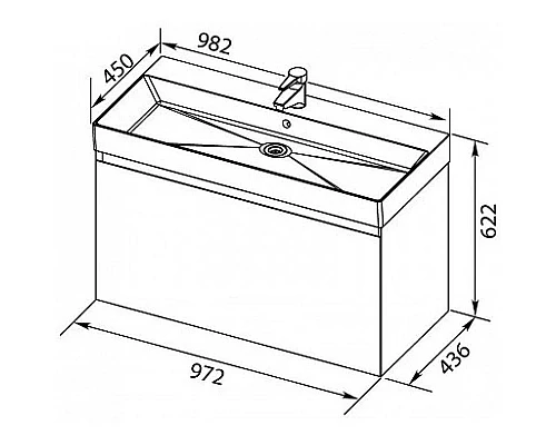 Купить Тумба орех 97,2 см Aquanet Нью-Йорк 00203949 в магазине сантехники Santeh-Crystal.ru