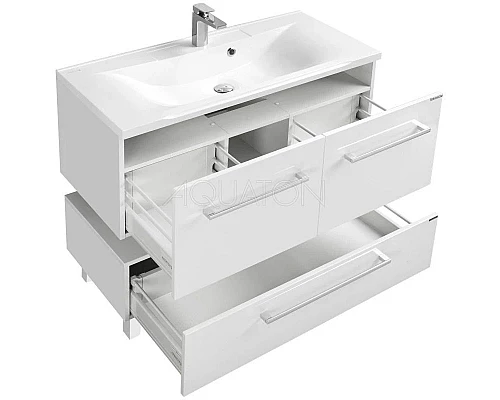 Купить Тумба белый глянец 99,7 см Акватон Мадрид 1A128001MA010 в магазине сантехники Santeh-Crystal.ru