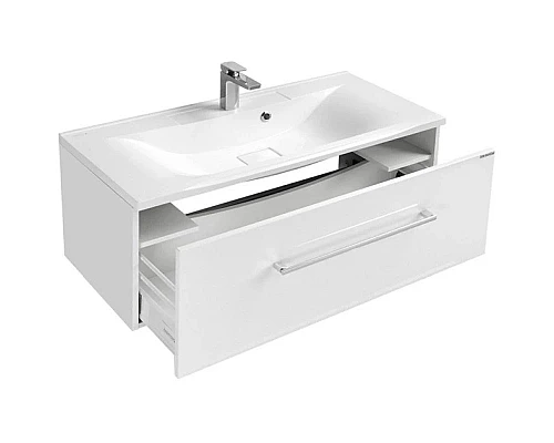 Приобрести Тумба с раковиной белый глянец 100 см Акватон Мадрид 1A1269K0MA010 в магазине сантехники Santeh-Crystal.ru