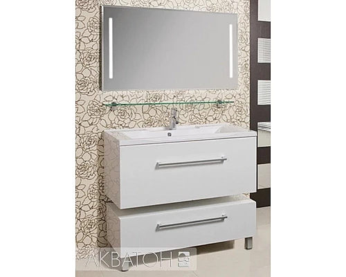 Приобрести Тумба с раковиной белый глянец 100 см Акватон Мадрид 1A1269K0MA010 в магазине сантехники Santeh-Crystal.ru