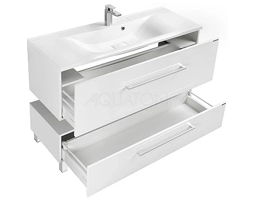 Приобрести Тумба белый глянец 119,7 см Акватон Мадрид 1A168701MA010 в магазине сантехники Santeh-Crystal.ru