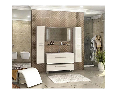 Приобрести Тумба белый глянец 119,7 см Акватон Мадрид 1A168701MA010 в магазине сантехники Santeh-Crystal.ru