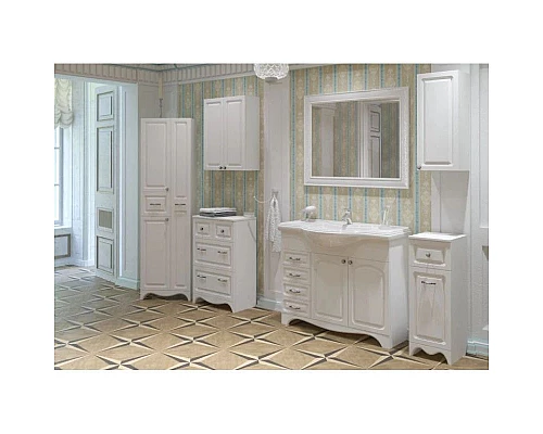 Купить Тумба с раковиной белый глянец 106 см Corozo Классика SETSD-00000315/SD-00000373 в магазине сантехники Santeh-Crystal.ru