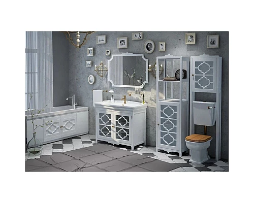 Купить Тумба с раковиной белый матовый 106,5 см Corozo Манойр SETSD-00000357/SD-00000394 в магазине сантехники Santeh-Crystal.ru