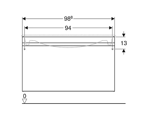 Приобрести Тумба белый глянец 98,8 см Geberit Renova Plan 869500000 в магазине сантехники Santeh-Crystal.ru