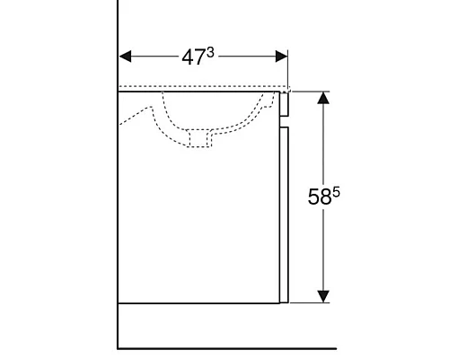 Приобрести Тумба белый глянец 98,8 см Geberit Renova Plan 869500000 в магазине сантехники Santeh-Crystal.ru