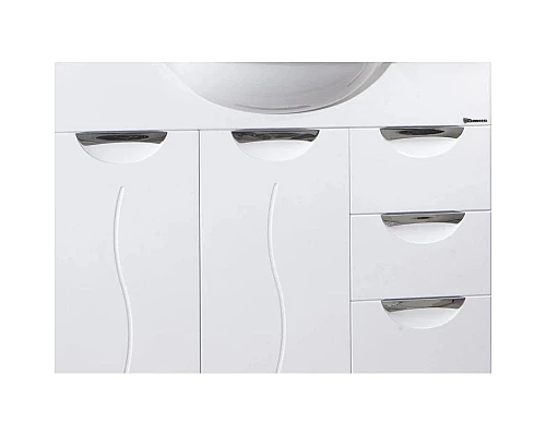 Приобрести Тумба с раковиной белый глянец 106,5 см с бельевой корзиной Bellezza Глория 4638518080014 + 4620008197340 в магазине сантехники Santeh-Crystal.ru