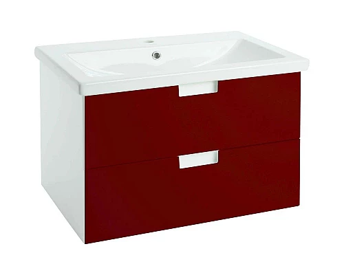 Купить Тумба с раковиной красный глянец/белый глянец 100 см Bellezza Пегас 4630417270039 + 5902115715297 в магазине сантехники Santeh-Crystal.ru