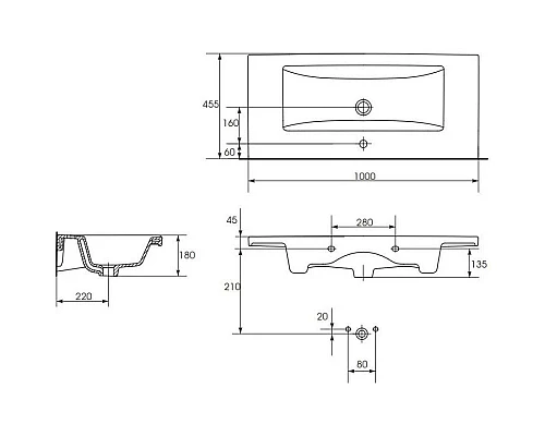 Купить Тумба с раковиной красный глянец/белый глянец 100 см Bellezza Пегас 4630417270039 + 5902115715297 в магазине сантехники Santeh-Crystal.ru