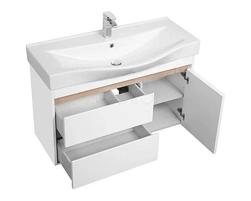 Заказать Тумба белый глянец/дуб эндгрейн 96,6 см Акватон Нортон 1A249001NT010 в магазине сантехники Santeh-Crystal.ru