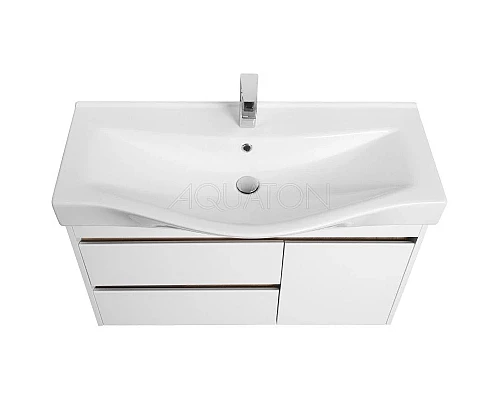 Купить Тумба с раковиной белый глянец/дуб эндгрейн 100 см Акватон Нортон 1A2490K0NT010 в магазине сантехники Santeh-Crystal.ru