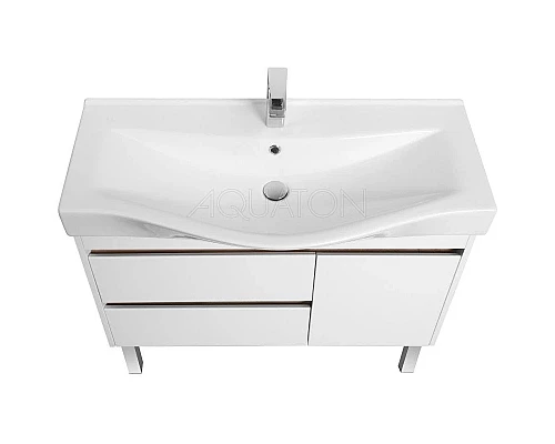 Купить Тумба с раковиной белый глянец/дуб эндгрейн 100 см Акватон Нортон 1A2490K0NT010 в магазине сантехники Santeh-Crystal.ru