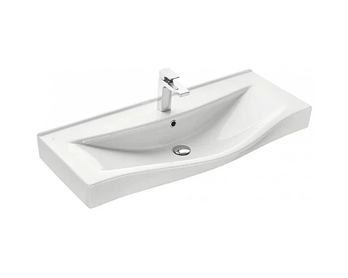 Купить Тумба с раковиной белый глянец/дуб эндгрейн 100 см Акватон Нортон 1A2490K0NT010 в магазине сантехники Santeh-Crystal.ru