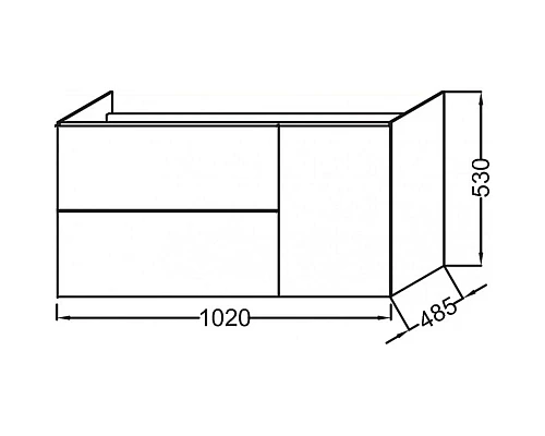 Приобрести Тумба аквамарин матовый 102 см Jacob Delafon Odeon Up EB891-M43 в магазине сантехники Santeh-Crystal.ru