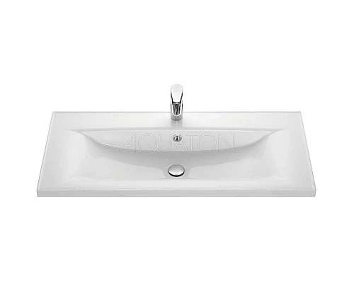 Приобрести Тумба с раковиной белый глянец 100,2 см Акватон Мадрид 1A1280K4MA010 в магазине сантехники Santeh-Crystal.ru