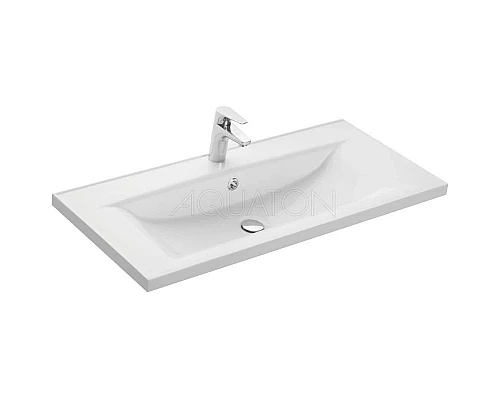 Приобрести Тумба с раковиной белый глянец 100,2 см Акватон Мадрид 1A1280K4MA010 в магазине сантехники Santeh-Crystal.ru