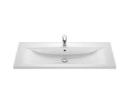 Купить Тумба с раковиной белый глянец 120,2 см Акватон Мадрид 1A1703K2MA010 в магазине сантехники Santeh-Crystal.ru
