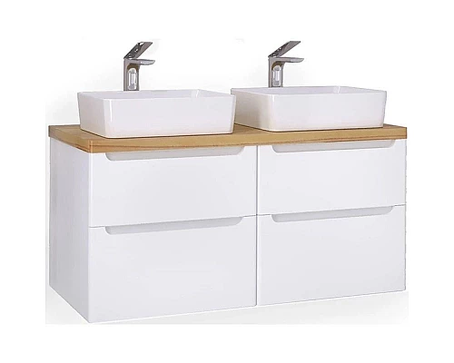 Заказать Тумба белый глянец 120 см Jorno Wood Wood.01.60/P/W + Wood.01.60/P/W + Wood.06.120/LW в магазине сантехники Santeh-Crystal.ru