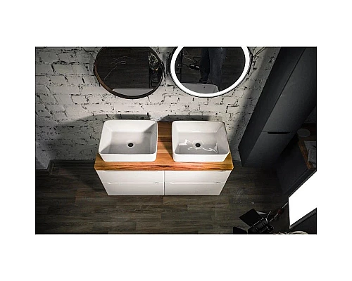 Заказать Тумба белый глянец 120 см Jorno Wood Wood.01.60/P/W + Wood.01.60/P/W + Wood.06.120/LW в магазине сантехники Santeh-Crystal.ru