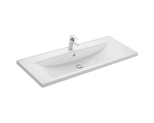 Приобрести Тумба с раковиной белый глянец 120,2 см Акватон Мадрид  1A1687K2MA010 в магазине сантехники Santeh-Crystal.ru
