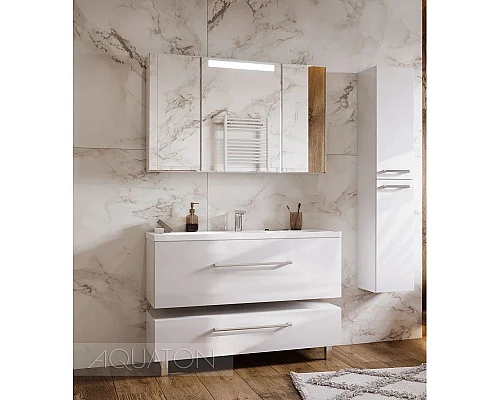 Приобрести Тумба с раковиной белый глянец 120,2 см Акватон Мадрид  1A1687K2MA010 в магазине сантехники Santeh-Crystal.ru