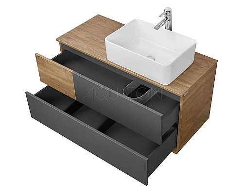 Купить Тумба с раковиной дуб кантри/антрацит 105 см Акватон Терра 1A2469K1TEKA0 в магазине сантехники Santeh-Crystal.ru
