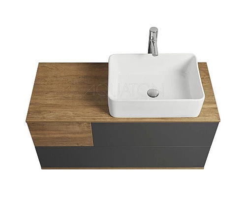 Купить Тумба с раковиной дуб кантри/антрацит 105 см Акватон Терра 1A2469K1TEKA0 в магазине сантехники Santeh-Crystal.ru