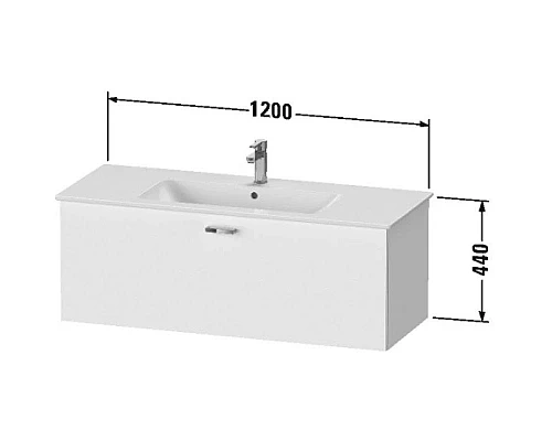 Заказать Тумба графит матовый 120 см Duravit XBase XB603304949 в магазине сантехники Santeh-Crystal.ru