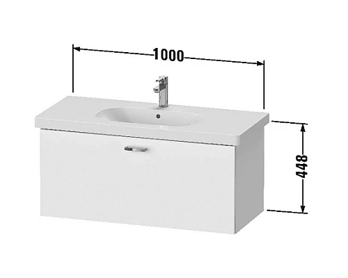 Купить Тумба графит матовый 100 см Duravit XBase XB607204949 в магазине сантехники Santeh-Crystal.ru