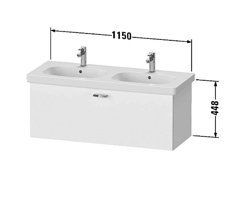 Заказать Тумба графит матовый 115 см Duravit XBase XB607304949 в магазине сантехники Santeh-Crystal.ru