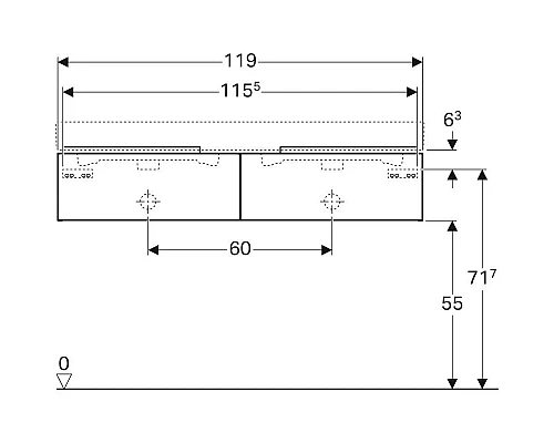 Купить Тумба белый глянец 119 см Geberit iCon 840220000 в магазине сантехники Santeh-Crystal.ru