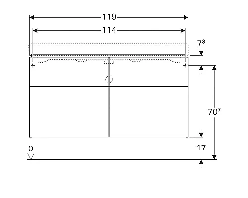 Купить Тумба платина глянец 119 см Geberit iCon 840422000 в магазине сантехники Santeh-Crystal.ru