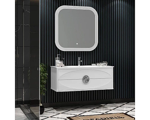 Заказать Комплект мебели белый глянец/хром 121 см Opadiris Ибица в магазине сантехники Santeh-Crystal.ru