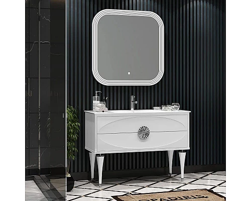 Заказать Комплект мебели белый глянец/хром 121 см Opadiris Ибица в магазине сантехники Santeh-Crystal.ru