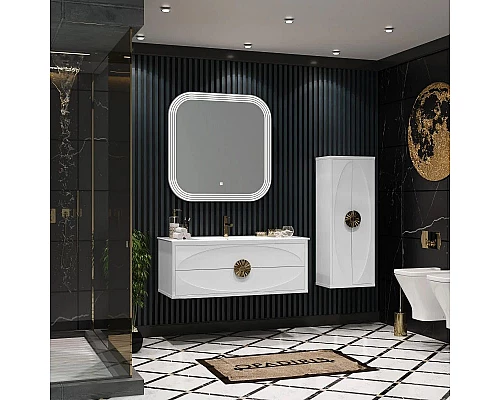 Приобрести Комплект мебели белый глянец/золото 121 см Opadiris Ибица в магазине сантехники Santeh-Crystal.ru